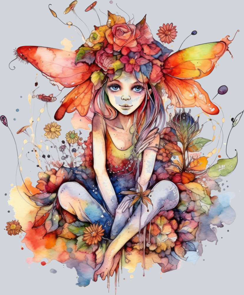 Watercolor Gothic Fairies Clipart (8)