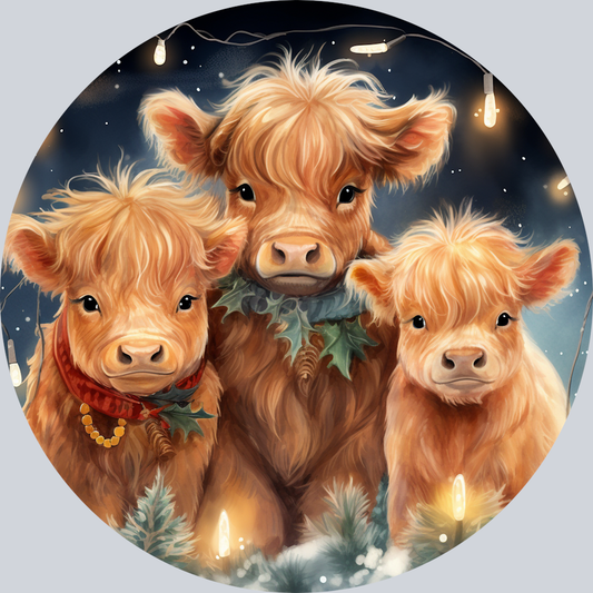 Highland Cow Christmas Ornaments