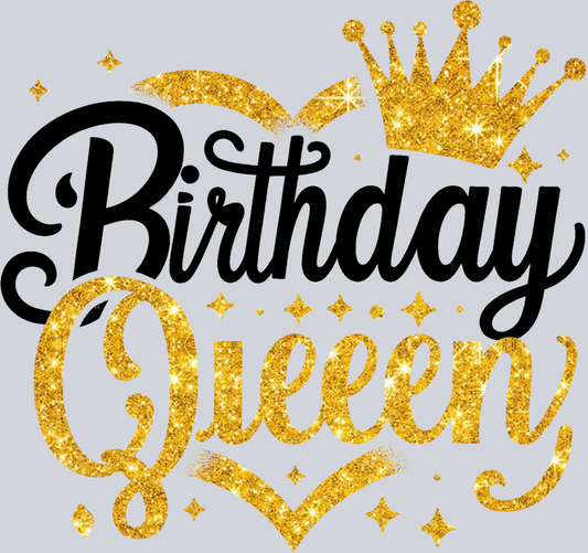 Gold Birthday Queen Heart