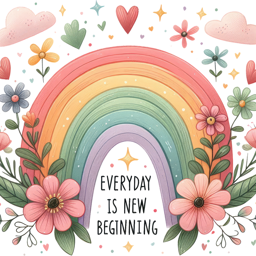 🌈 Everyday is a New Beginning – Instant Peel DTF Transfer – MyLink2Ink