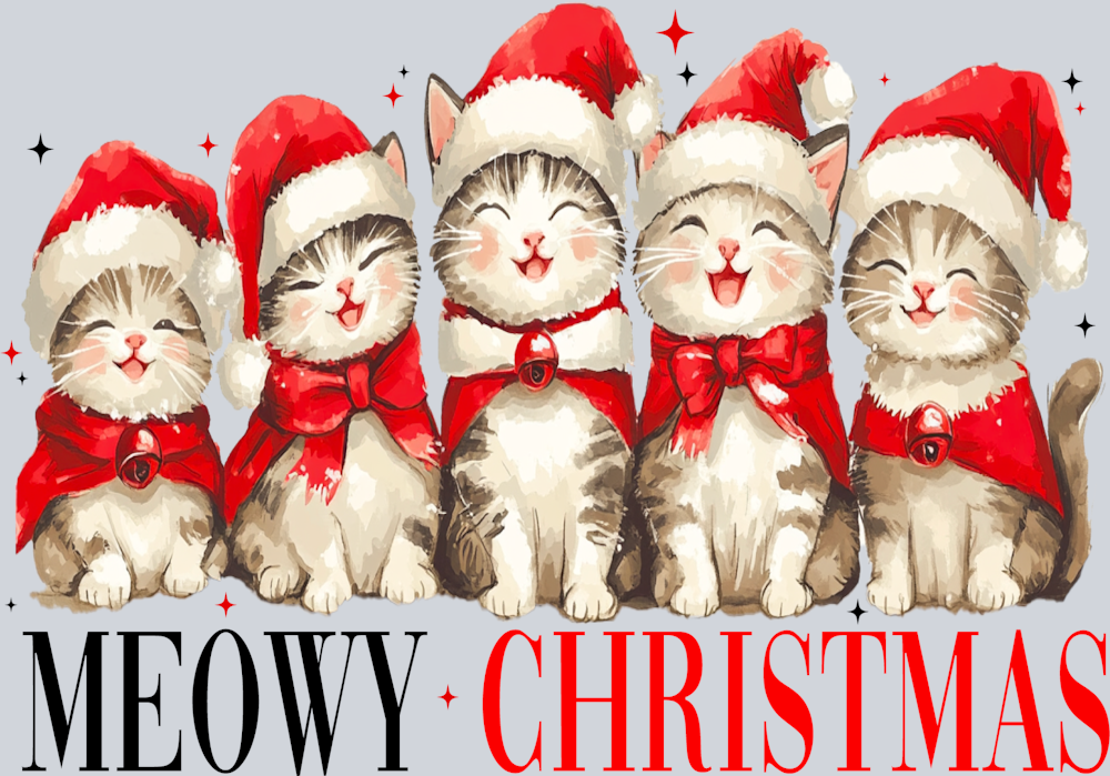 Christmas Cats in Santa Hats