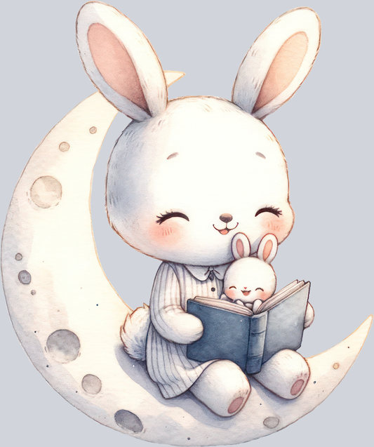 Bunny MAMA BABY READING MOON
