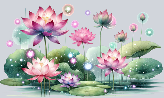 lotus-flowers-and-leaves-illustration