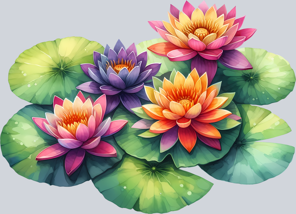 colorful-water-lilies-and-leaves (2)
