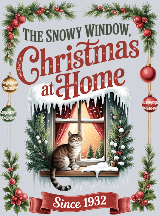 Christmas Window Cat Decoration