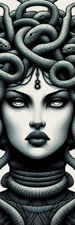 Medusa with Serpents Illustration