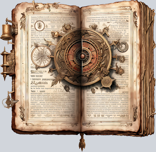 Antique Book with Compass Design
