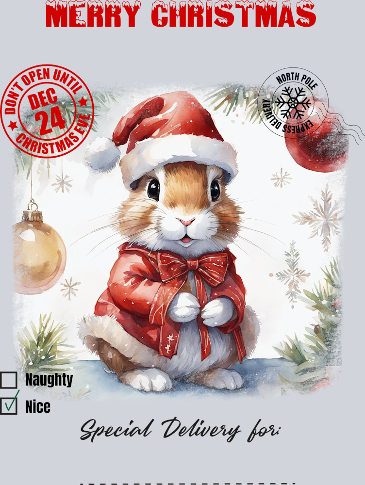 Christmas Bunny Delivery Card