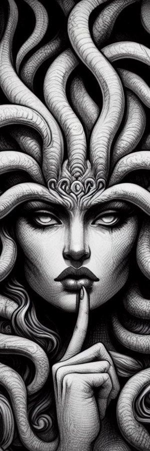medusa portrait with serpents