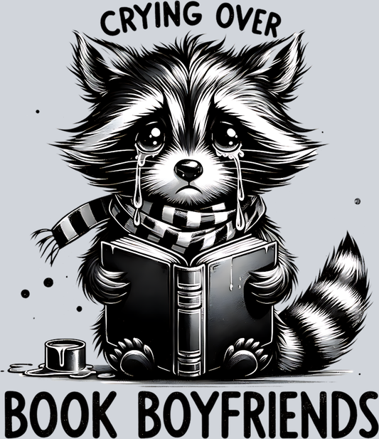 CRYING OVER BOOK BOYFRIENDS RACCOON