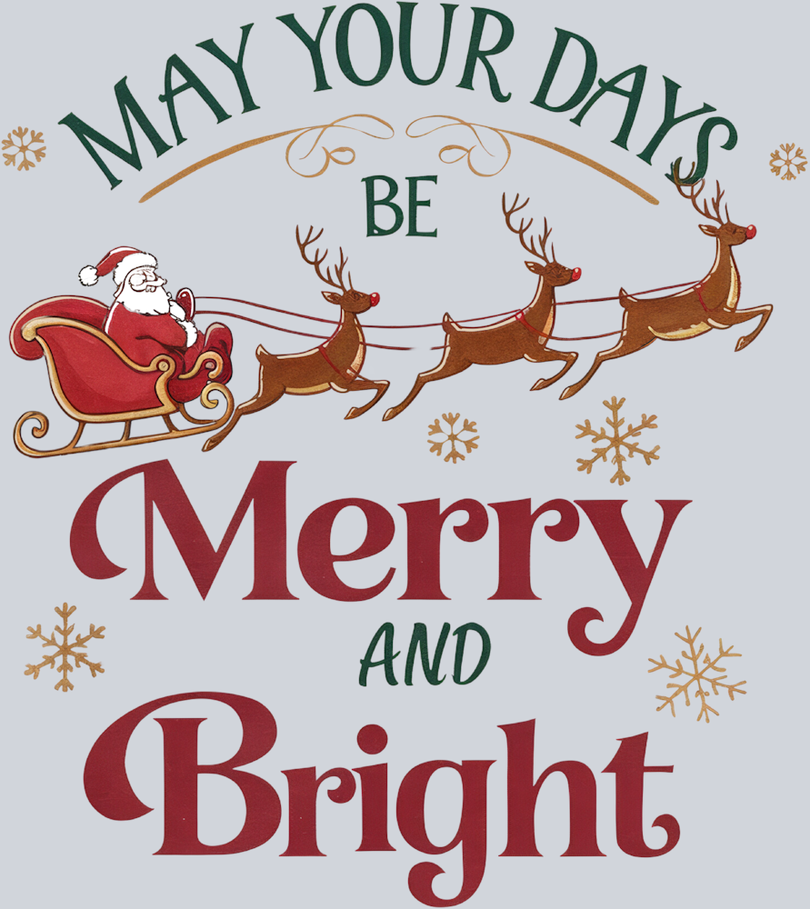 Santa Sleigh Merry and Bright Sign