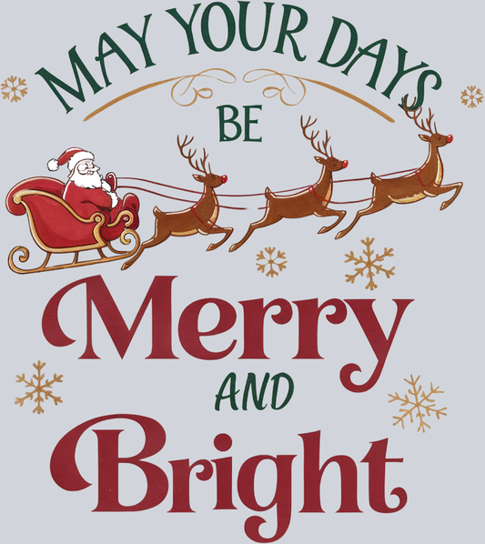 Santa Sleigh Merry and Bright Sign
