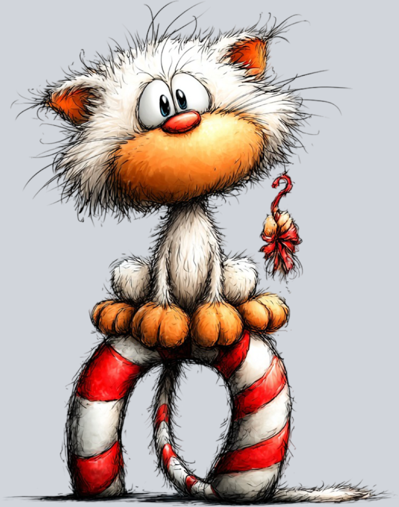 whimsical_white_cat_sitting_on_candy_cane