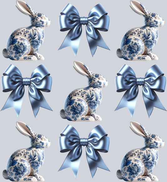 BUNNIES AND BOWS BLUE PNG