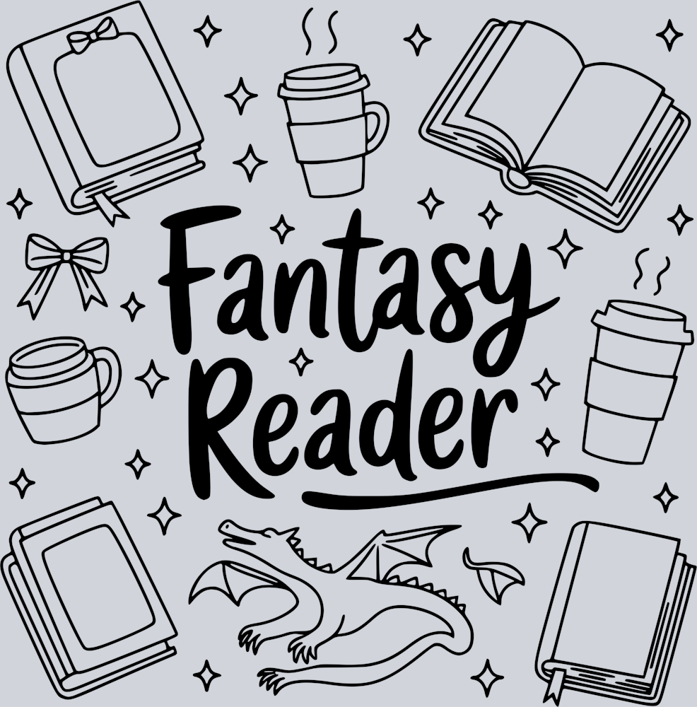 FANTASY READER DOODLE BLACK