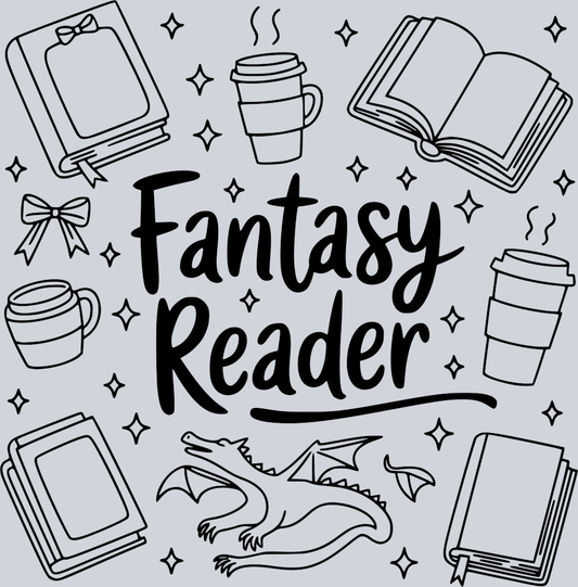 FANTASY READER DOODLE BLACK