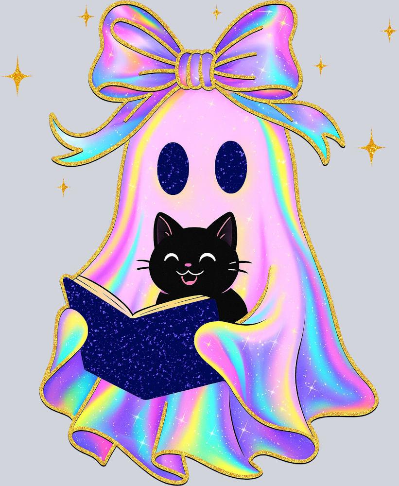 Iridescent Ghost Book Cat