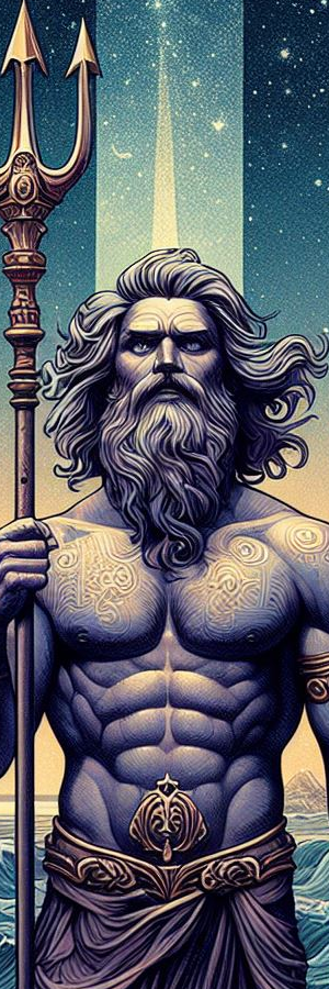 mythical god with trident