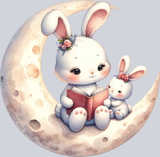 Bunny MAMA BABY READING MOON