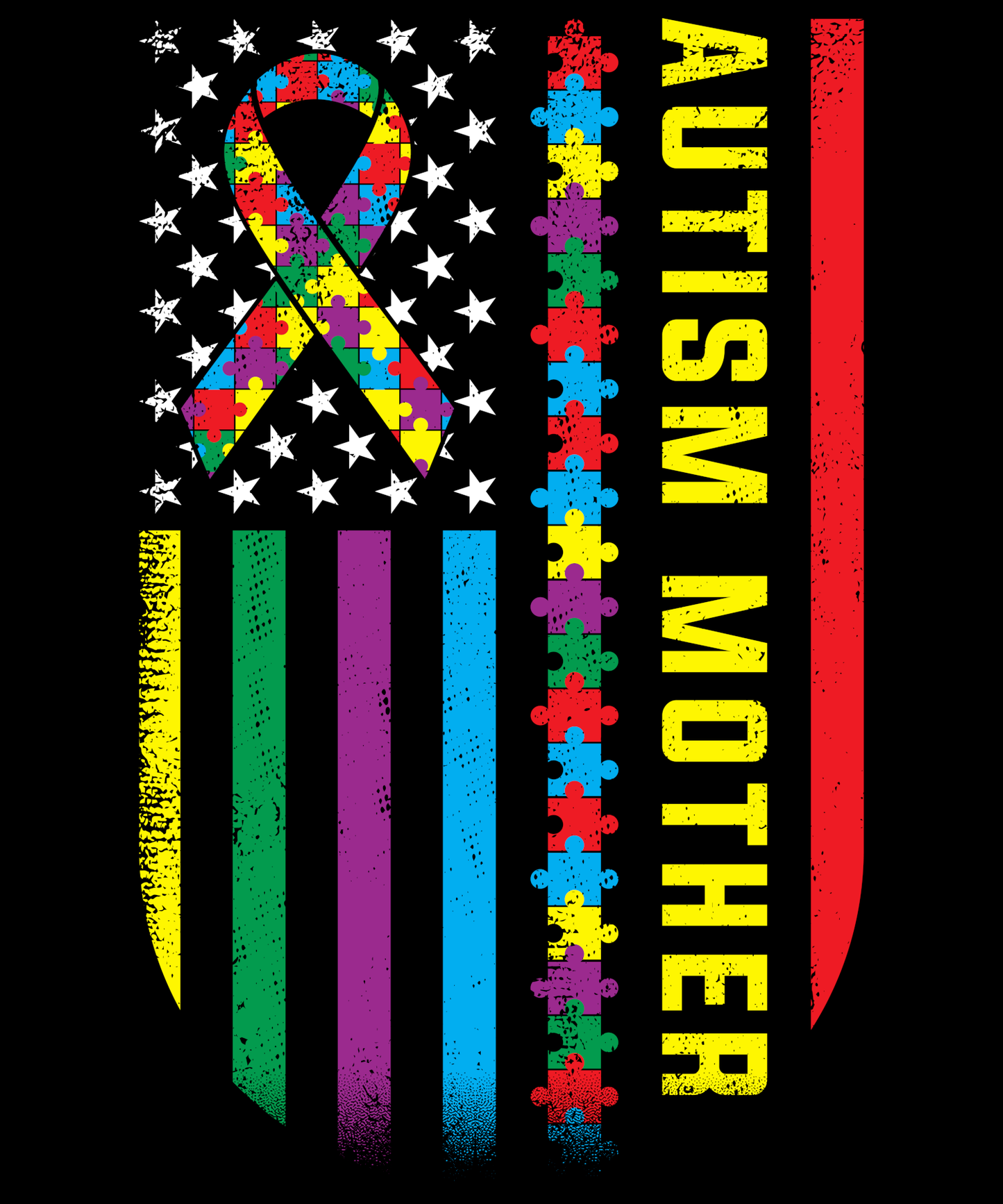 Autism Mother American Flag
