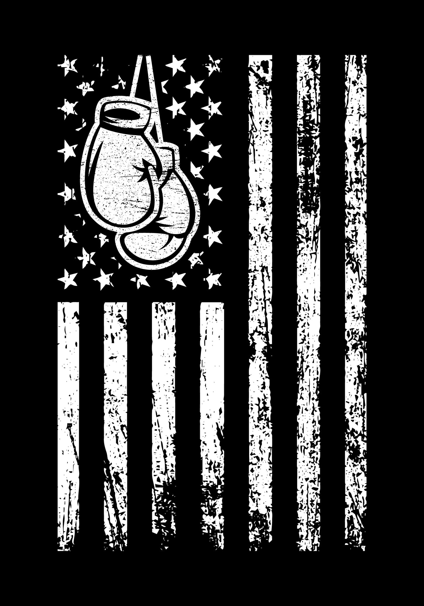 Copy of Boxing  White American Flag