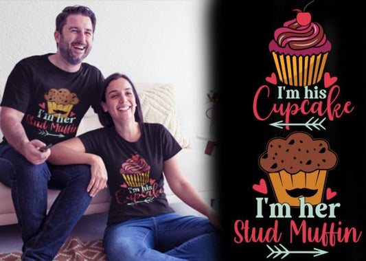 I'M her Stud Muffin-I'M his cupcake Couples transfers