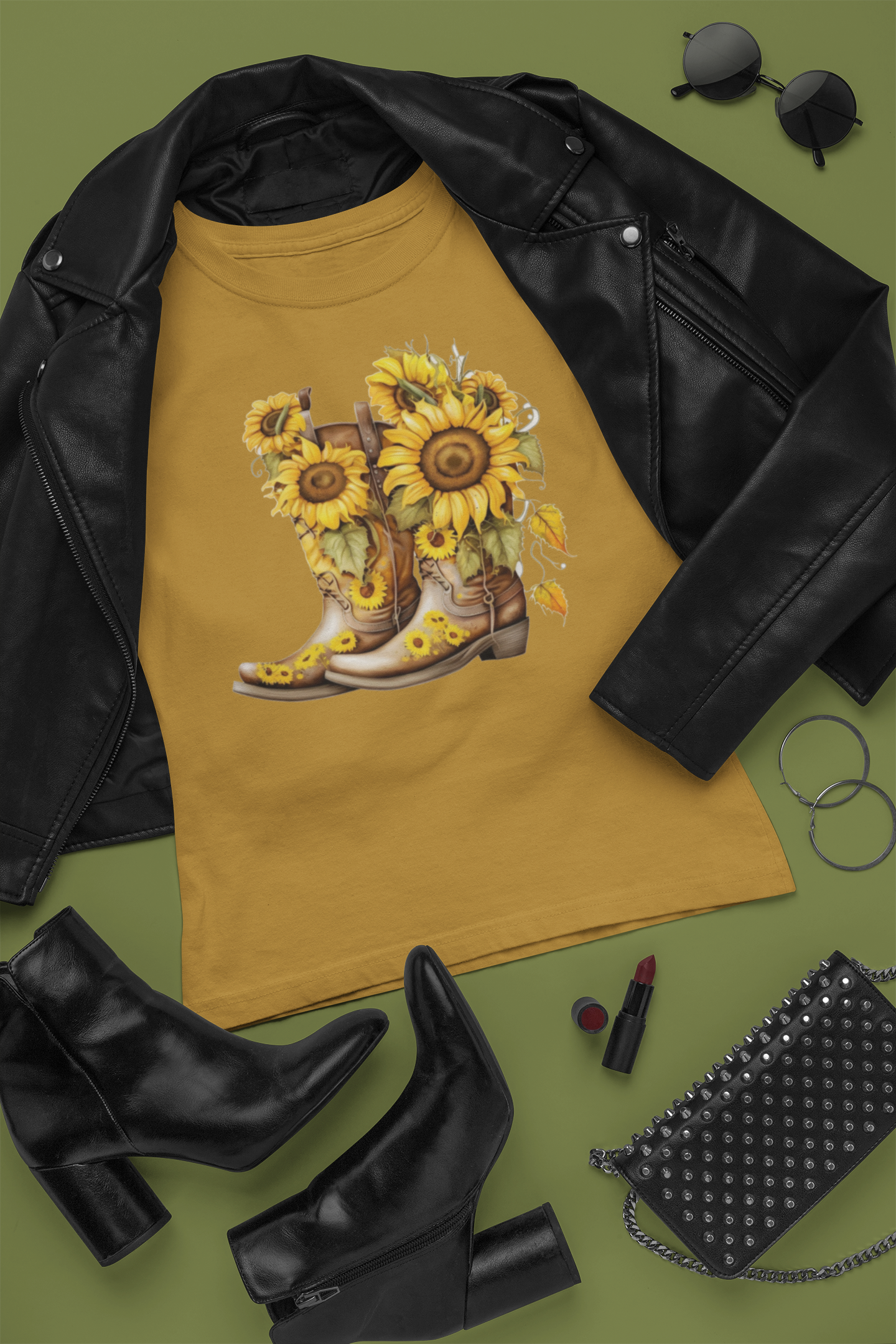 Cowboy Boots and Sunflowers