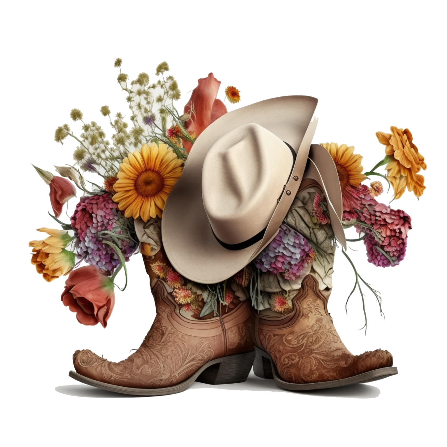 Cowboy Boots with flowers