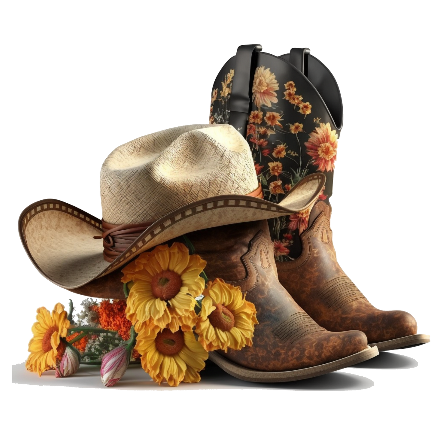 Cowboy Bootsand flowers
