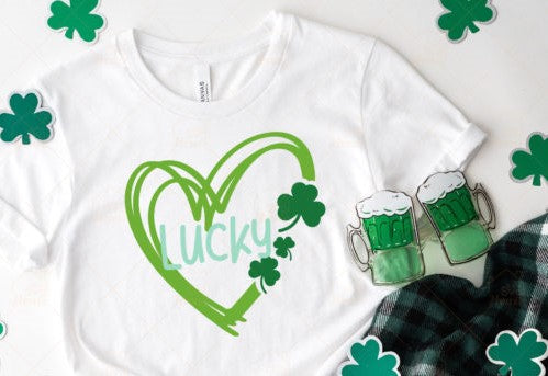 Doodle Lucky Heart SVG St Patricks Day