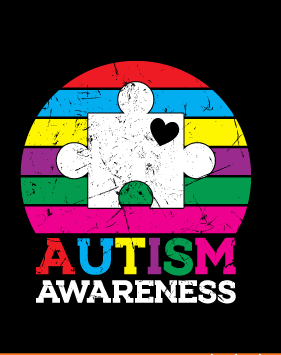 Autism Awareness Heart Rainbow