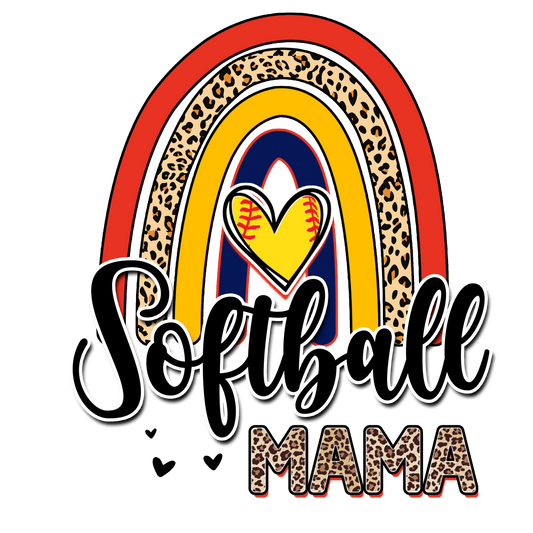 Softball Mama Rainbow and hearts digital download